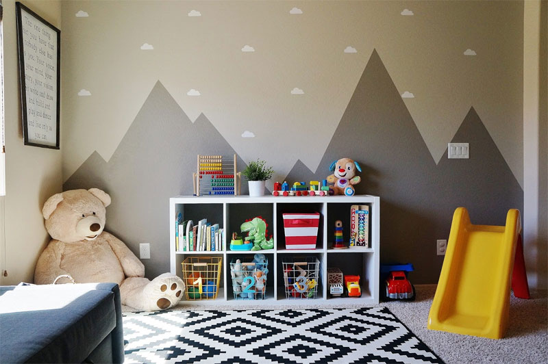 Ściany w pokoju dziecięcym: góry