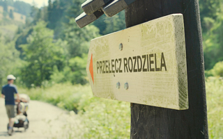 Rezerwat Biała Woda z dzieckiem i wózkiem