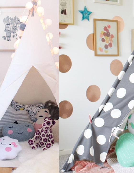 Tipi w pokoju dziecięcym