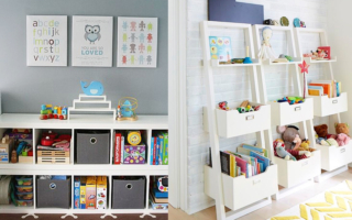 Przechowywanie zabawek: pudełka i regały