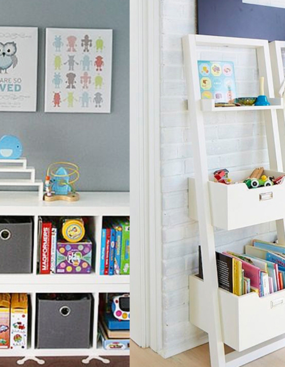 Przechowywanie zabawek: pudełka i regały