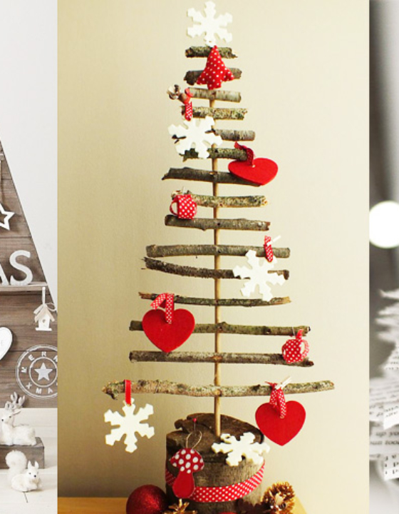 10 pomysłów na świąteczne choinki hand made