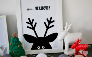 DIY: Świąteczny czarno biały plakat z reniferem