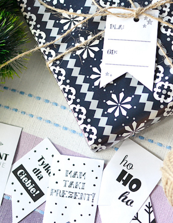 DIY: zawieszki etykiety na prezenty do wydruku