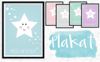 Plakat z gwiazdką w 5 kolorach – do druku