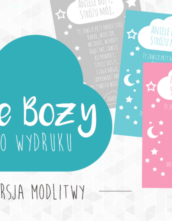Plakat Aniele Boży do druku – 2 wersja modlitwy