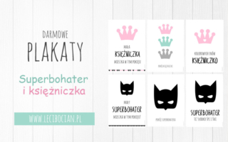Plakat superbohaterowie i księżniczki do druku