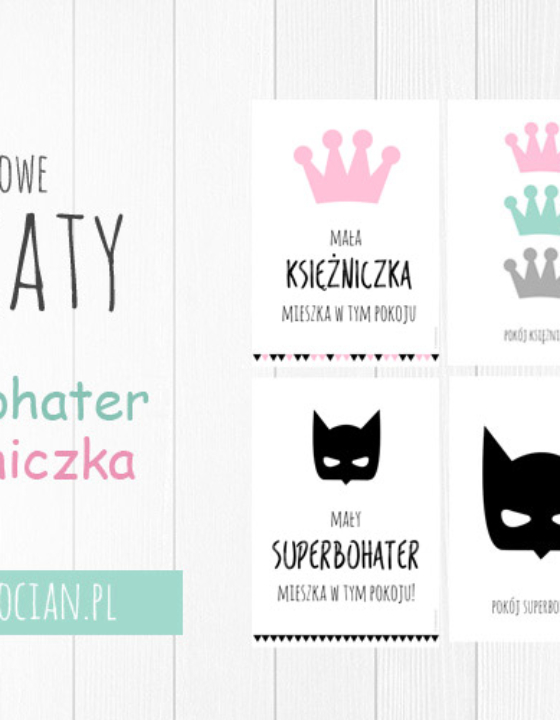 Plakat superbohaterowie i księżniczki do druku