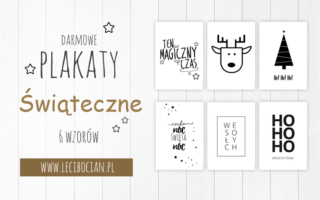 Świąteczne plakaty czarno-białe – 6 wzorów do druku