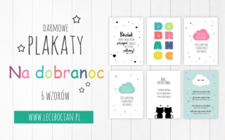 Plakaty z kołysankami i napisami na dobranoc