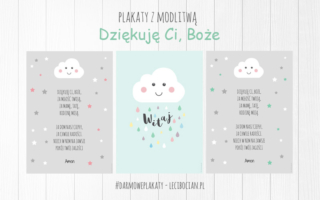 Plakaty z modlitwą Dziękuję Ci Boże + wiosenna chmurka