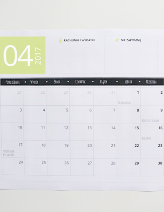 Planer do druku – kwiecień 2017