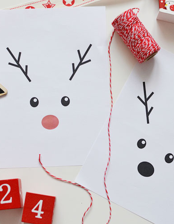 Plakat z reniferem Rudolfem do druku