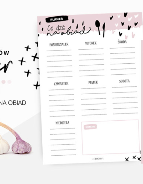 Planer posiłków do druku + lista zakupów