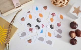 Jesienne domino dla dzieci do druku