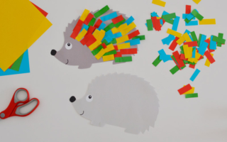 Jesienny jeż – szablon do wyklejania do druku