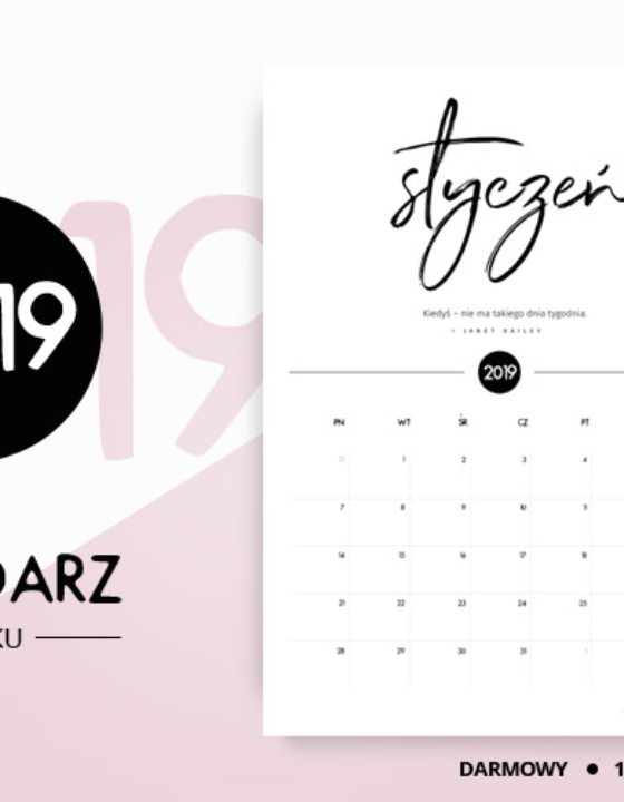 Kalendarz do druku 2019 – darmowy do pobrania