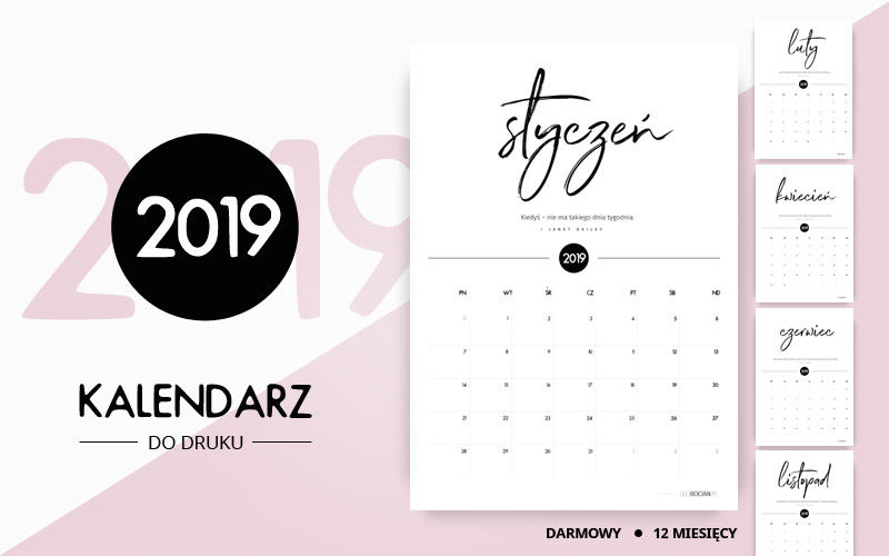 Kalendarz do druku 2019