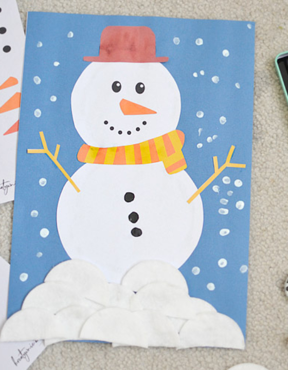 Bałwan wycinanka dla dzieci – do druku