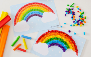 Tęczowa wyklejanka na dwa sposoby – do druku