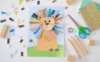 Wesoły lew – wycinanka do druku