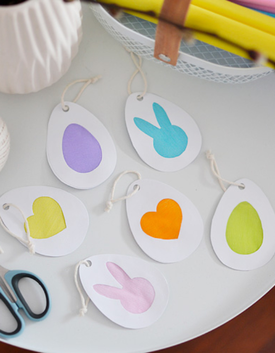 Wielkanocne witraże jajka z papieru do druku