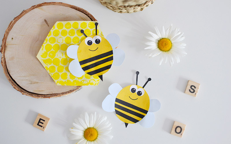 Kreatywnie z dzieckiem #17 – wiosenna pszczółka wycinanka