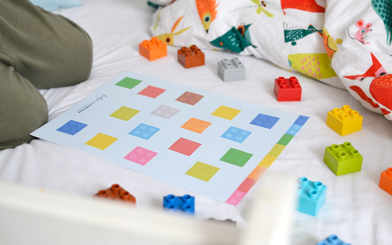 Zabawa z lego Duplo - nauka kolorów - plansze do druku