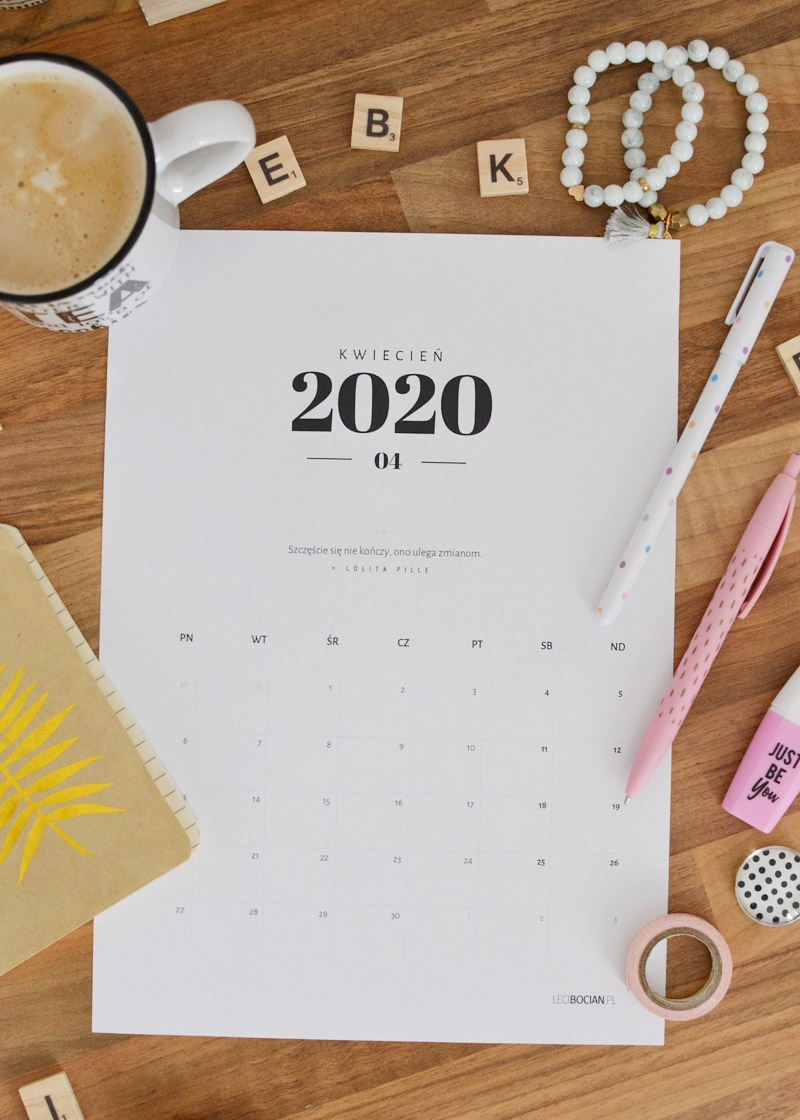 Kalendarz do druku 2020 – darmowy do pobrania