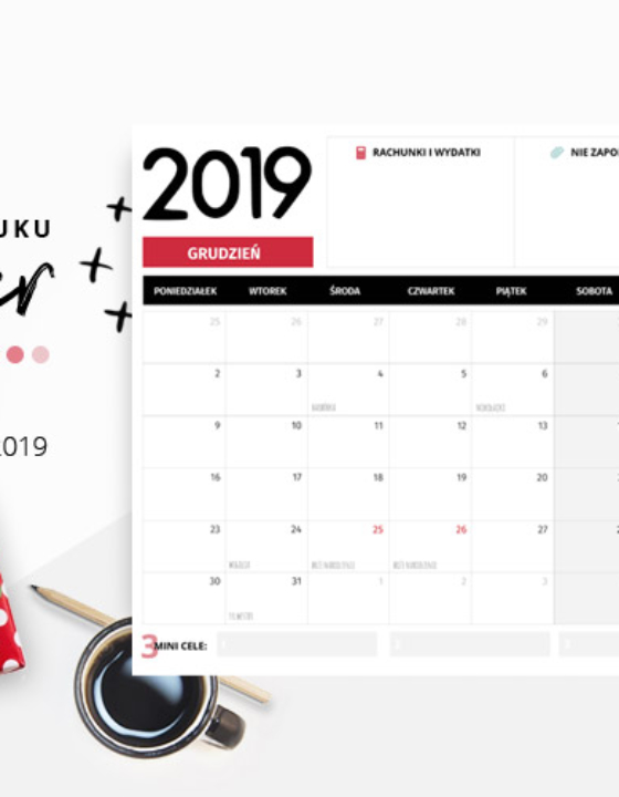 Planer grudzień 2019 – do pobrania i wydrukowania
