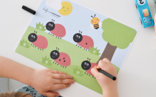 Nauka liczenia do 10 do druku – Kropki biedronki