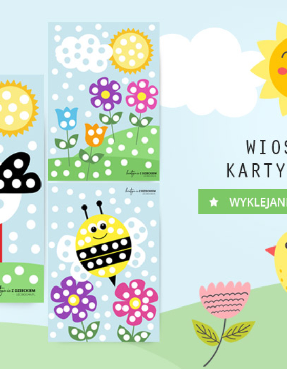 Wiosenne karty pracy do druku – 3 darmowe wyklejanki