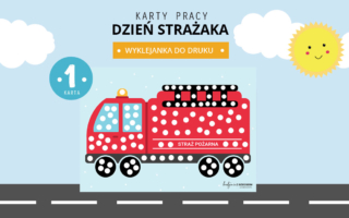 Karty pracy Dzień strażaka – Wyklejanka dla dzieci do druku