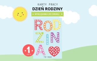 Karty pracy Dzień rodziny – Wyklejanka dla dzieci do druku