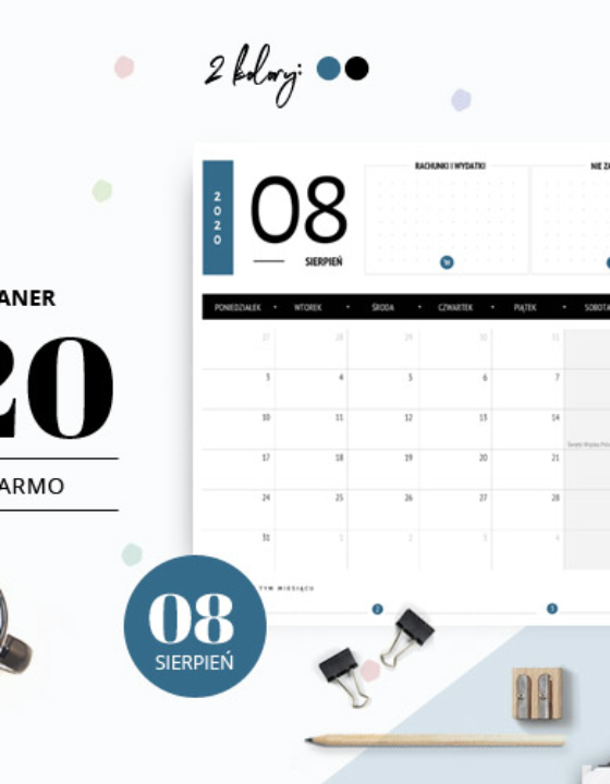 Planer sierpień 2020 – do druku za darmo