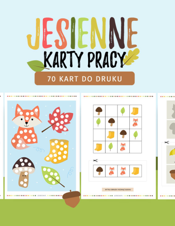 Jesienne karty pracy – 70 jesiennych zadań do druku