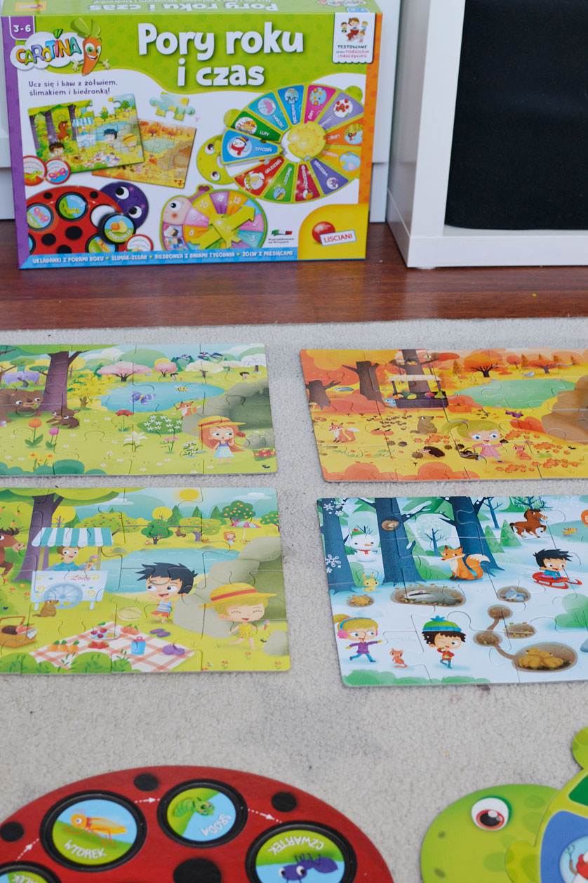 Pory roku i czas - kolorowe puzzle i układanki dla dziecka