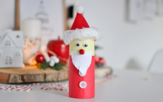 Mikołaj z rolek papieru – świąteczne ozdoby dla dzieci