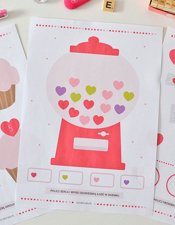 Karty pracy Walentynki – 26 walentynkowe karty do druku