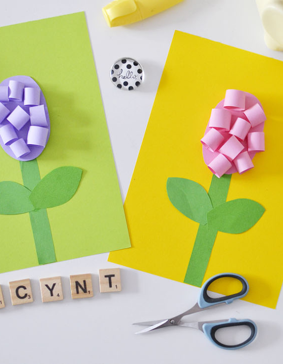 Hiacynty z papieru – wiosenne wycinanki dla dzieci