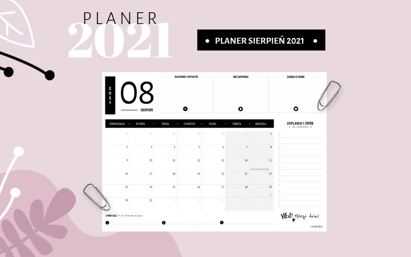 Planer sierpień 2021 - czarny