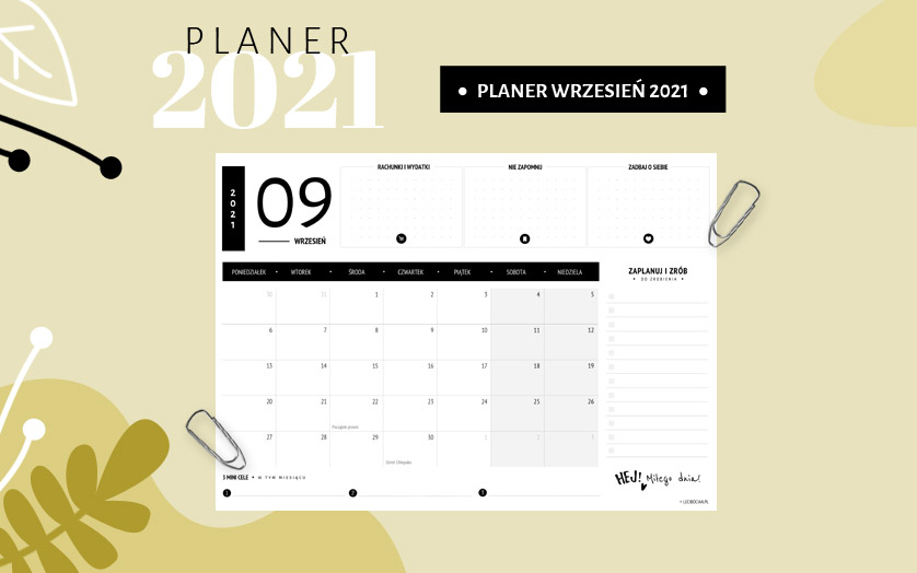 Planer wrzesień 2021 - czarny
