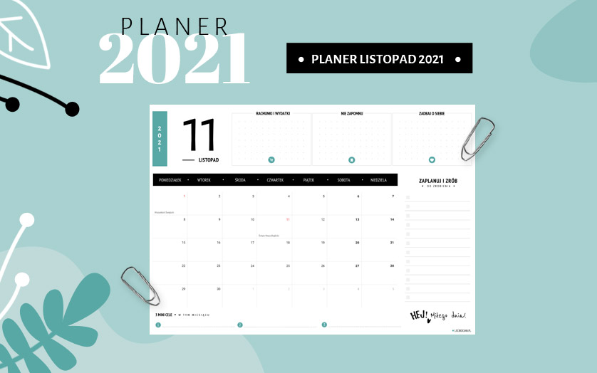 Planer listopad 2021 - kolorowy