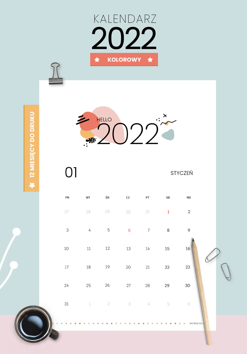 Kalendarz 2022 - kolorowy
