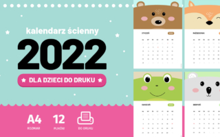 Kalendarz 2022 dla dzieci – do druku