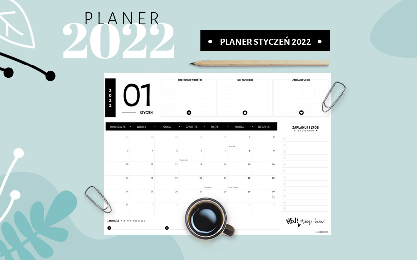 Planer styczeń 2022 - czarny