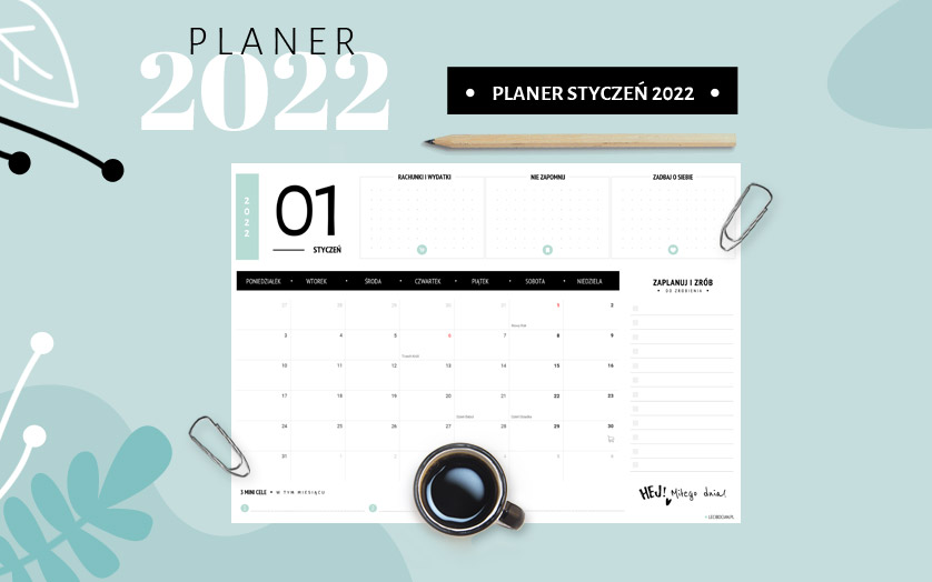 Planer styczeń 2022 - kolorowy
