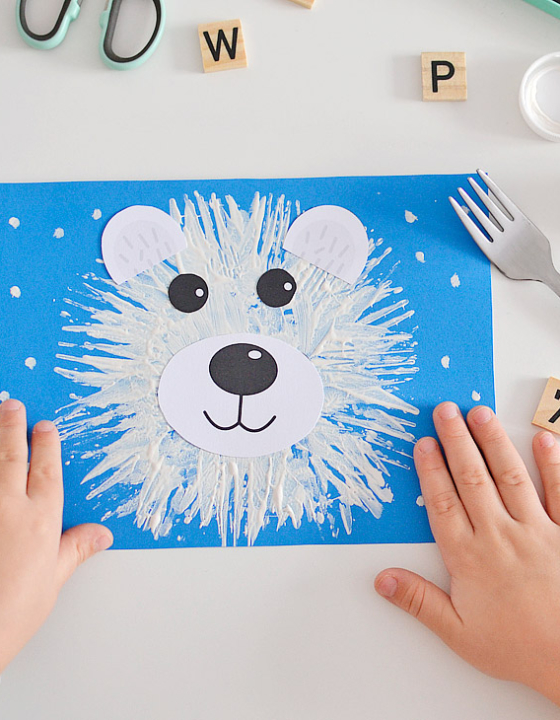 Niedźwiedź polarny – praca plastyczna dla dzieci