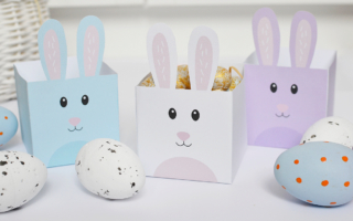 Wielkanocne pudełka na słodycze – zajączki do druku