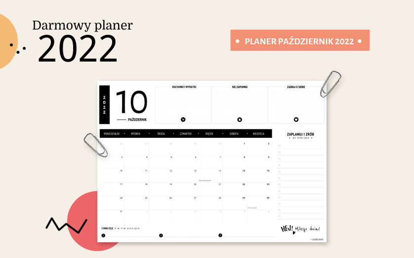Planer październik 2022 - czarny